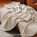 PHF 100% Cotton Waffle Weave Blanket Twin Size for Bed, Soft Lightweight & Breathable for Spring and Summer, All-Season Comfort, Luxury Aesthetic Blanket for Home Decor, 66"x90", Light Taupe/Oatmeal
