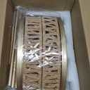 3 Light Rattan Chandelier, Farmhouse Chandeliers for Dining Room, Rustic Boho Hanging Light with Drum Shade, Adjustable Gold Woven Pendant Light for Kitchen Island Living Room Bedroom