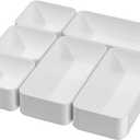 CHANCETSUI White Makeup Drawer Organizer for Vanity: Bathroom Cosmetic Organizers Trays and Storage, Stackable Plastic Drawers Organization.