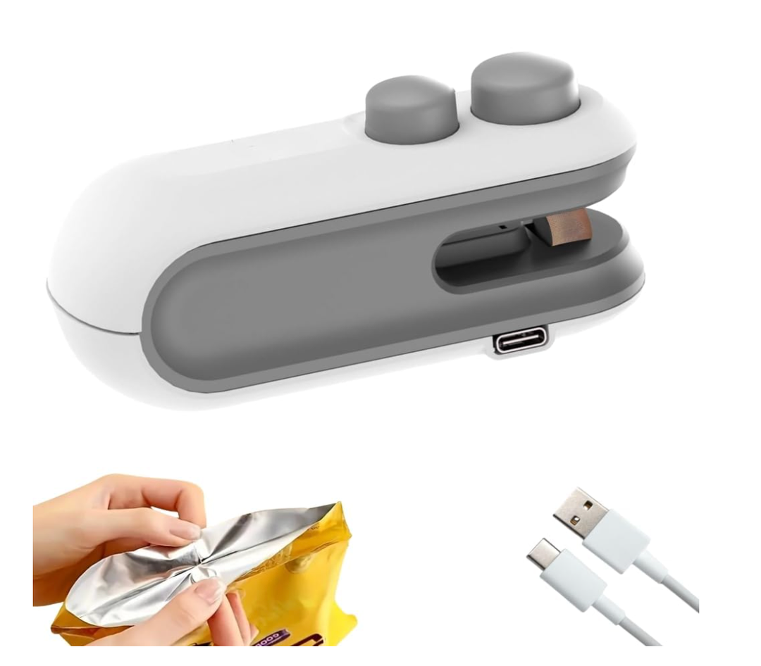 Portable Mini Sealing Machine, 2 In 1 USB Type C Rechargeable Magnetic Bag Handheld Packet Heat Sealer With Cutter Heat Seal For Food, Snacks, Chips, Fresh Storage, Plastic Bags Sealing Machine