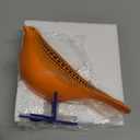 Quoowiit Bird Figurine, Modern Sculpture and Statues for Home Decor, Animal Statues for Bookshelf, Table, Entryway, Fireplace, Resin Decorative Sculpture with Chic Polka Dots Art Design (Orange)