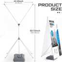 Blulu 24 x 63 to 32 x72 Adjustable X Banner Stand, 2x6 Double Sided Heavy Duty X Shaped with Water Sand Refilled Base, Stand Outdoor Indoor for Trade Show Exhibition Sign Holder Display, Frame Only