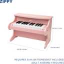 ZIPPY Kids Piano Keyboard, 25 Keys Digital Piano for Kids, Mini Music Educational Instrument Toy, Wood Toy for Toddlers Girls Boys (Pink)