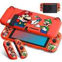 Xcitifun Protective Case Compatible with Nintendo Switch 2017 TPU Cases for Girls Boys Kids Cartoon Cute Kawaii Character Switch Shell Compatible with Nintendo Switch Controller Cover - Red Friends