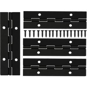 Continuous & Piano Hinges, Black Stainless Steel 304 Continuous Folding Hinges for Doors, Cabinets, Window,Includes Screws (4IN-2IN-4PACK)