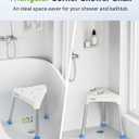 Space-Saving Triangular Shower Chair for Inside Shower, FSA/HSA Eligible 400 lbs Adjustable Shower Stool for Elderly and Disabled, Non-Slip Bathtub Chair with Stable-Bracing, Tool-Free Assembly, White