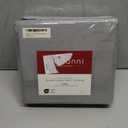 Mellanni Duvet Cover Set - 5 PC Iconic Collection Bedding Set - Hotel Luxury, Extra Soft & Cooling - Microfiber - Button Closure and Corner Ties (Queen, Light Gray)