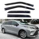 KPY Window Visor Compatible with Toyota Sienna 2021-2025, 4PC Rain Guard Side Window Vent Deflectors Tape-On Mugen Style, 2021 2022 2023 2024 2025