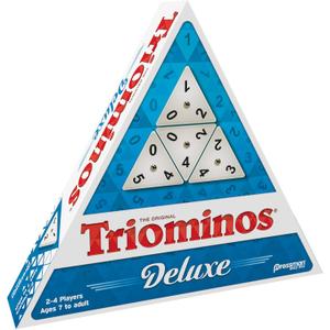 Pressman Tri-Ominos - Deluxe Edition Triangular Tiles with Brass Spinners, 5"