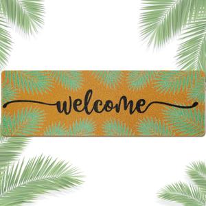 Long Doormat 48x 16 inch Front Door Mat Palm Leaf Doormat Door Mat Welcome Mat for Front Door Porch Entrance Decor