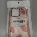 for iPhone 15 Pro Max Case for Women, Cute Pink Strawberry Fruit Print Girly Design Kawaii Aesthetic Cartoon Pattern for Girls Teens Soft TPU Case Cover for iPhone 15 Pro Max 6.7", May Vary