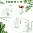 Sieral 3 Pcs Ceramic Face Vase Female Form Flower Modern Body Vase for Decor with Head Half Body Bust Centerpiece for Table Shelf Home Bedroom Room Office(Large,White)