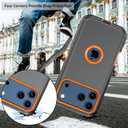 Compatible with iPhone 17 pro Case, with Belt Clip Holster Heavy Duty Rugged Shockproof Full Body Protection Kickstand Cover for iPhone 17 pro PhoneBlack+Orange