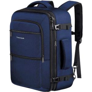 Vancropak Carry On Backpack, Expandable Large Travel Backpack for Men/Women, 40L Airplane Approved Luggage Bag Business Weekender Bag, Lightweight Water Resistant Daypack for Flight, Blue