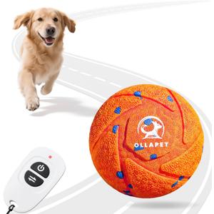 Smart Interactive Dog Toy Ball - Auto Bouncing & Rolling, Chew-Resistant E-TPU Material, 3 Interactive Modes, IPX7 Waterproof, Smart Chase Pet Toy Ball for Medium and Large Dogs (Orange)