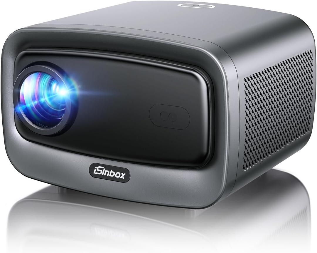 [2500 ANSI/Auto Focus/Built-in APPS] Smart Projector 4K with WiFi 6 and Bluetooth 5.3, 6D Keystone Outdoor Movie Projector with Netflix& 36W Dolby Audio Plus HDR10+ Home Theater Ceiling Upgraded (Gunmetal)