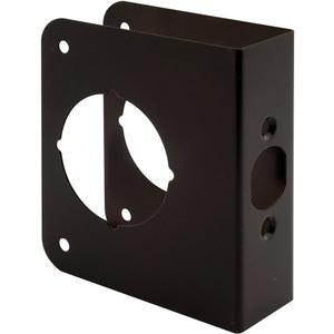 Prime-Line U 10744 Brass Lock and Door Reinforcement Plate for 1-3/8 In. Thick Doors, Bronze Finish (Single Pack)