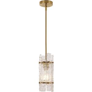 Modern Gold Crystal Pendant Light for Kitchen Island, Luxury Mini Water Ripple Glass Chandelier Lights Fixture, Round Adjustable Hanging Pendant Lighting for Dining Room Bedroom Hallway (1-Pack)