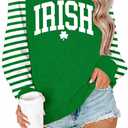 St Patricks Day Sweatshirt Women: St Patricks Day Shirt Cute Here for The Shenanigans Sweatshirts Casual Irish Shirts (XL)
