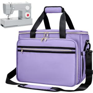 Anitor Sewing Machine Carrying Case with Removable Bottom Padding, Sewing Machine Bag Fits Most Standard Sewing Machines and Storage Sewing Accessories, for Singer, Brother, Janome, Purple(Bag Only), 16.5" L X 11" W X 12.5" H