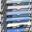 Wall File Organizer Office Hanging Mail Holder Wall Mounted, Mesh Paper Document Organizer for Office Home School, Black
