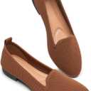 BABUDOG Women's Sparkly Flats Shoes Shiny Mesh Loafers Shoes Soft Memory Foam Flats (7.5, Brown)