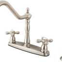 Kingston Brass KB1758AXBS Heritage 8-Inch Centerset Kitchen Faucet, Brushed Nickel
