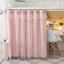 Dorm Home Bunk Bed Curtain Cloth Solid Thicken Bed Canopy Students Privacy Bed Shading Curtain Tent Lightproof Breathable Blackout Bedding Canopy Spread Curtain Bed Tent Drape for Dorm College Home