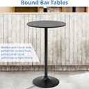 FDW Bistro Pub Table 2 Pack 40 Inch Height Cocktail Table Round Bistro Bar Table for Home and Kitchen Dining, Fixed Height, Black, 2