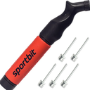 SPORTBIT Ball Pump for Sports Balls - Push & Pull Inflating System - Hand Pump for All Exercise Balls - Volleyball Pump, Basketball Inflator, Football & Soccer Ball Air Pump - Goes with 5 Needles Set