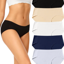 voenxe Women Seamless Hipster Underwear,Breathable Ladies Panties Bikini,No Show Briefs,Comfortable Undies for Women 5-Pack M