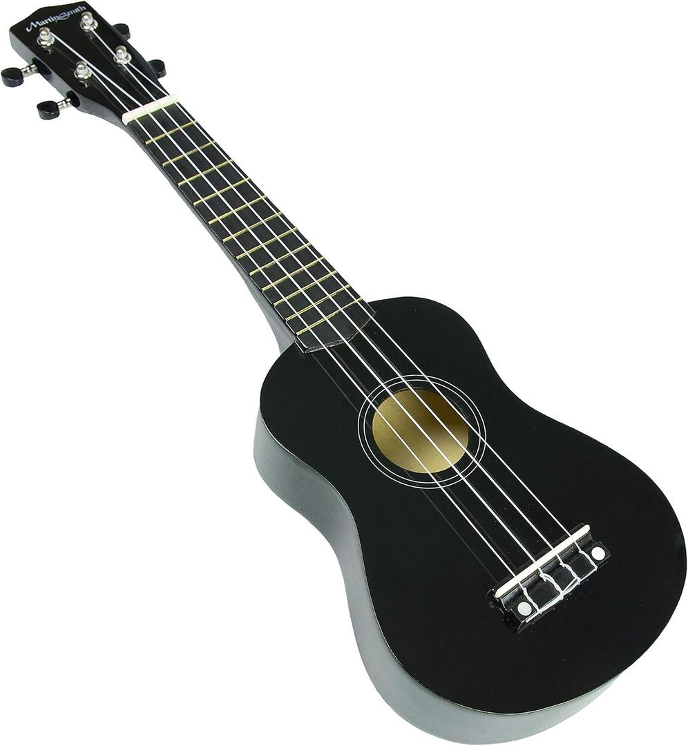 RockJam, 4-String Ukulele, Right, Black, Soprano (UK-222-BK)