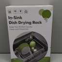 JASIWAY Dish Drying Rack in Sink, Expandable Stainless Steel Dish Drainers for Kitchen Counter, Dish Dryer Rack for Inside Sink, Over The Sink Dish Racks with Utensil Holder, Silver