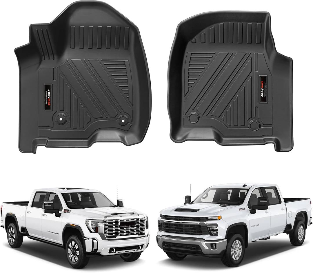 Custom for 2019-2025 2026 Chevy Silverado 1500/2020-2026 GMC Sierra 1500 2500HD/3500HD Crew Cab Accessories TPE All Weather Floor Mats (for 2019-2026 Chevy Silverado/GMC Sierra)