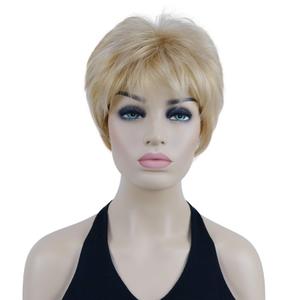 Lydell 6" Short Straight Layered Shaggy Full Synthetic Wig Classic Cap (24H613 Blonde Highlights)
