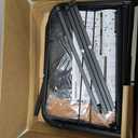 150L (40 Gal) Large Fashion Laundry Basket with Wheels, Leather Patchwork Rolling Hamper Carts, Sturdy Metal Frame, Removable Washable Bag, Tall Clothes Sorter for Bedroom, Laundry Room - Black