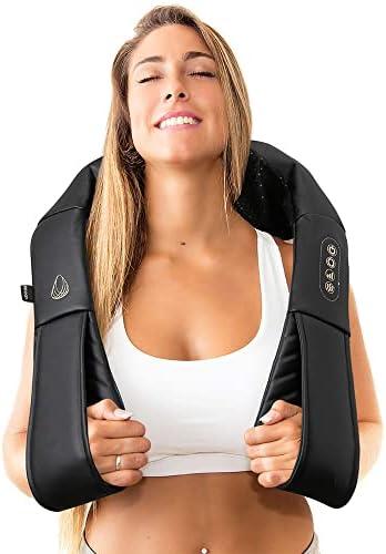 InvoSpa Shiatsu Massager with Heat - Deep Tissue Kneading Pillow for Neck, Shoulders, and Back - Electric Full Body Massage