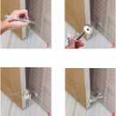 Kare & Kind 4X Spring Door Stoppers (Silver) - Screw-in Flexible Steel Stoppers with White Rubber Bumper Tips - Protect Walls from Bumps, Marks and Damages - Kid and Pet Safe - for Homes, Offices