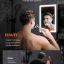 Heated Shower Mirror Fogless for Shaving (Gen 3) - 3 Colors Stepless Dimmable Lights, Anti-Fog Shaving Mirror with Razor Holder, No-Drilling, Removable - Black