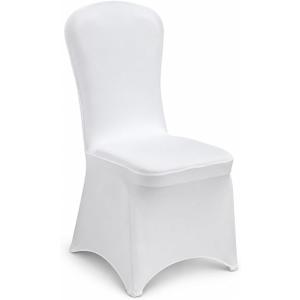 100 Pcs White Washable Removable Universal for Wedding Party Dining Banquet Polyester Spandex Stretch Slipcovers Chair Covers