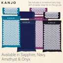 Kanjo Acupressure Mat and Pillow Set for Back Pain Relief & Neck Pain Relief, with Pressure Points for Muscle Pain Relief with Travel Bag - Black