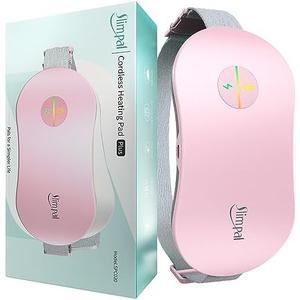 Slimpal Heating Pad for Period Cramps, Portable Cordless Electric Heating Pad for Menstrual Pain Relief Heat Belt, Rechargeable Wearable Heat Pad Gifts for Her Women Girl Wife Girlfriend, Pink