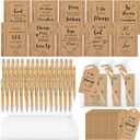 200 Pcs Christian Gifts Bulk Sets Bible Verse Religious Ballpoint Pen and Notebook Gift Set with Thanks Tags Organza Bag Gift Bulk for Women Church Christian Party Favors(Brown,Classic) (White)
