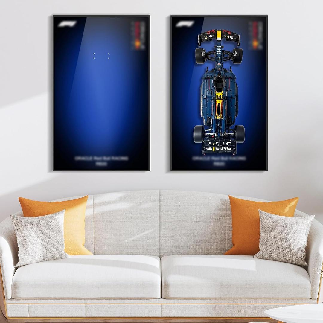 Display Wall Board for Lego Red Bull RB20 F1 42206, Wall Art for Lego F1 Car Wall Mount, Gift Idea, Home Decor (Car Not Included, No Lights)