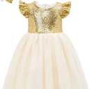 Cilucu Girl Sequin Ruffle Dress Tutu Flower Girls Dress Princess Sparkle