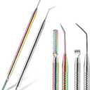 2 in 1 Lash Lift and Tint Kit, 2 Pcs Professional Lash Lift Rods Stainless Steel Lash Comb Metal Eyelash Comb Separator Lash Applicator Tool for Eyebrow Perming Tinting Curling Lash Extension Supplies