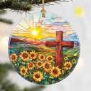 Christmas Ornaments, Dodosky 2.8in Ceramic Cross Ornament, Xmas Decor, Christmas Tree Ornaments, Xmas Decorations for Tree, Holiday Ornament, Cross Gifts, Gift for Religious, Christian Gifts