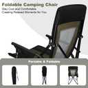 Portable Outdoor Folding Camping Hard Arm Chair Heavy Duty Camp Chair for Outside Activities, Black&Green