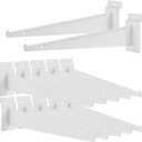 12Pcs Heavy Duty Slatwall Knife Shelf Bracket, 12 inch Metal Shelf Bracket for Slat Wall, White Slatwall Accessories With Lip, Gridwall Brackets Hooks for Slatwall Panels Shelf Display Home Commercial