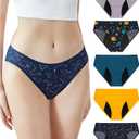 Neione Period Underwear Menstrual Panties Comfortable Modal Bikini Cheeky Briefs for Women Girls, XL